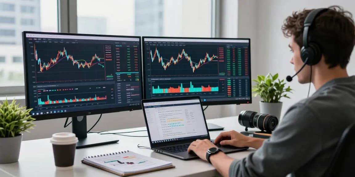 AiCoin 用户在专业交易工作空间实时分析数据，显示市场动态和技术指标。