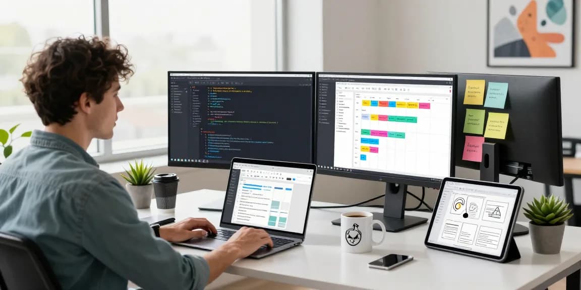 Developing innovative solutions with https://www.bdtjl.app/ in a bright tech office space.