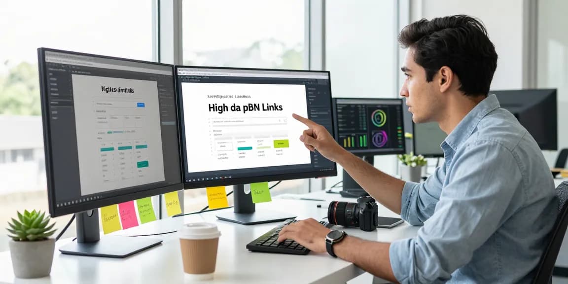 Analyzing high da pbn links strategy in a modern SEO workspace.