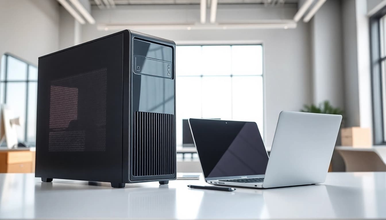 pc ανακαινισμένο σε επαγγελματικό περιβάλλον με μοντέρνο σχεδιασμό και φυσικό φωτισμό