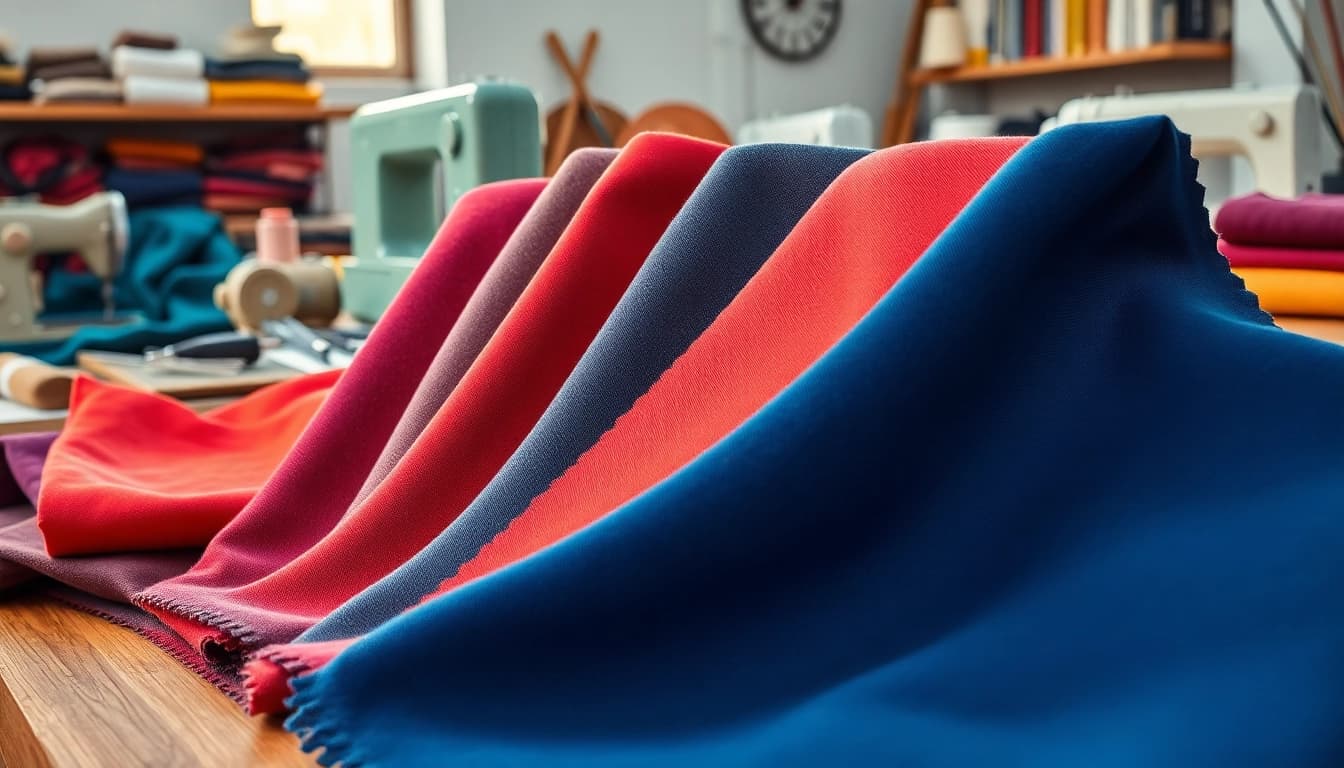 Explore the variety of lap stof showcasing vivid colors and textures for creative fabric projects.
