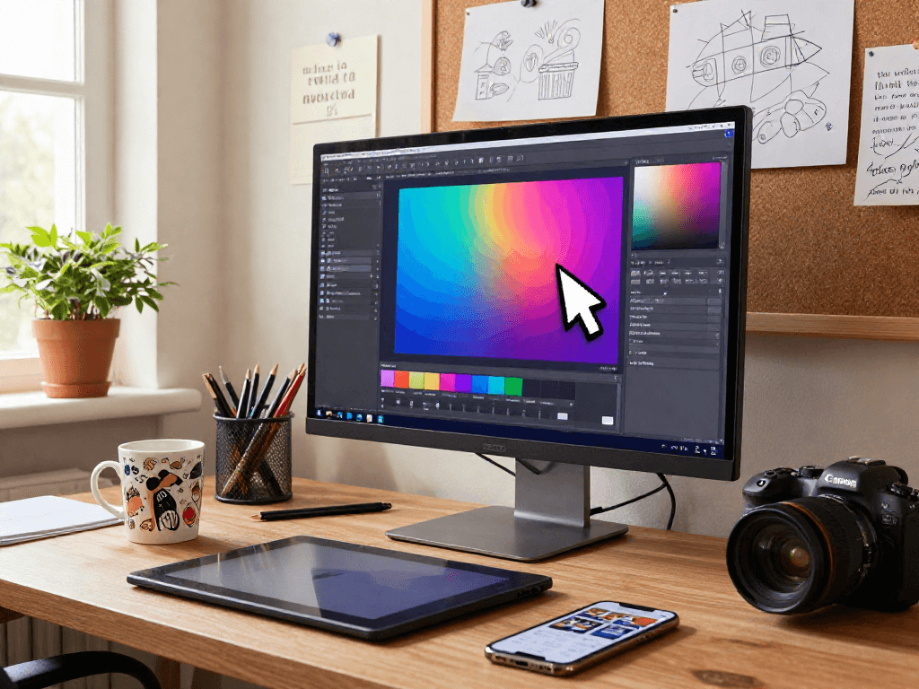 Using the paint-bucket tool for digital art in a vibrant workspace.