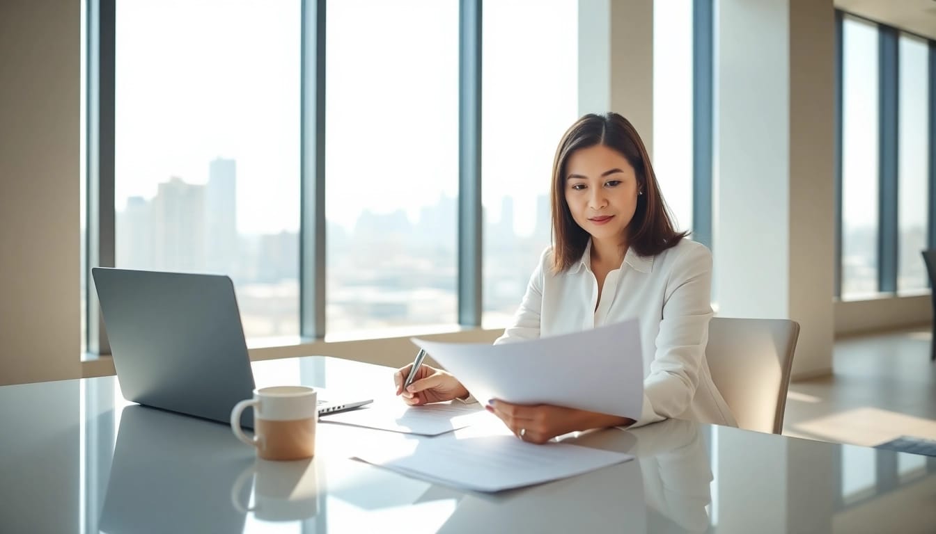 Experience reliable Title Insurance Services with a professional agent in a well-lit office.