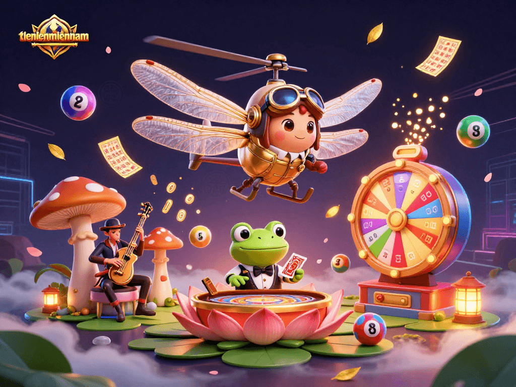 Experience thrilling gameplay with tienlenmiennam at a lively lily pad casino, featuring dynamic lottery elements.