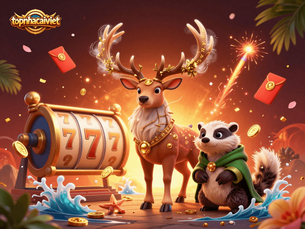 Experience thrilling online gambling action with topnhacaiviet's magical 3D gaming illustration.