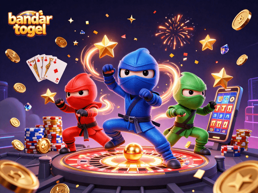 Experience thrilling wins with bandar togel as ninja chameleons celebrate with coins and gems!