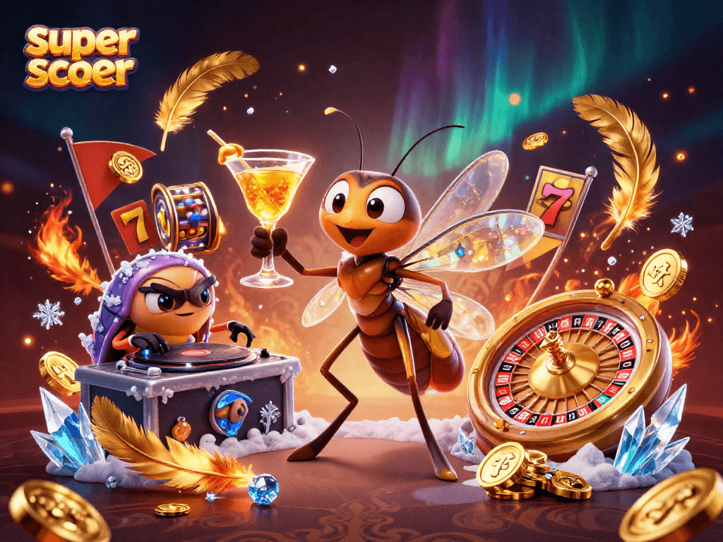 Join the action in this super scatter casino scene with vibrant characters and engaging elements.