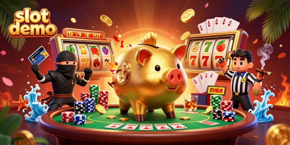 Engage in an exciting slot demo featuring dynamic characters and vibrant casino elements.