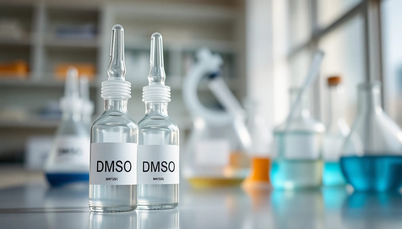 DMSO order featuring laboratory-grade dimethyl sulfoxide in a clinical setting.