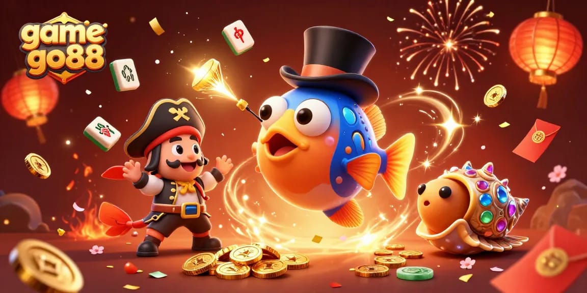 Join the adventure with game go88 as the anglerfish attracts coins in this vibrant casino scene.