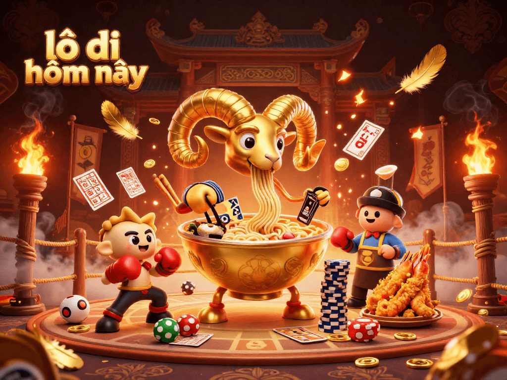 Engage in lô đề hôm nay with a vibrant 3D illustration showcasing exciting lottery elements and characters.