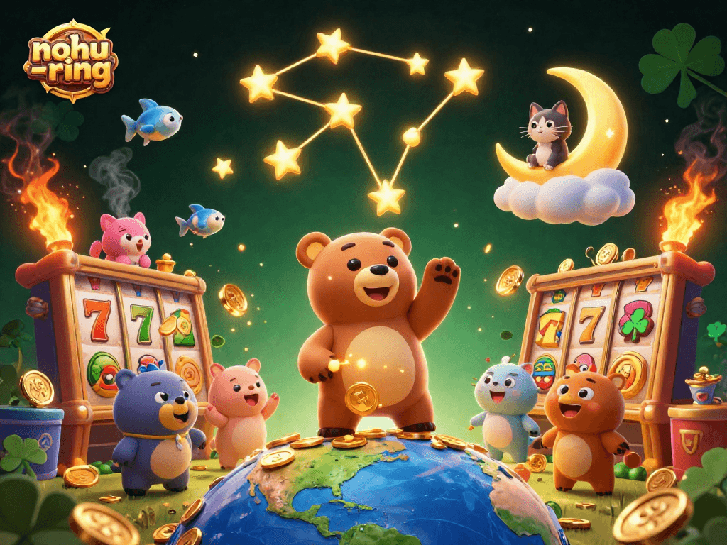 Experience exhilarating wins with nohu-ring's enchanting slot game filled with cosmic characters and vibrant visuals.