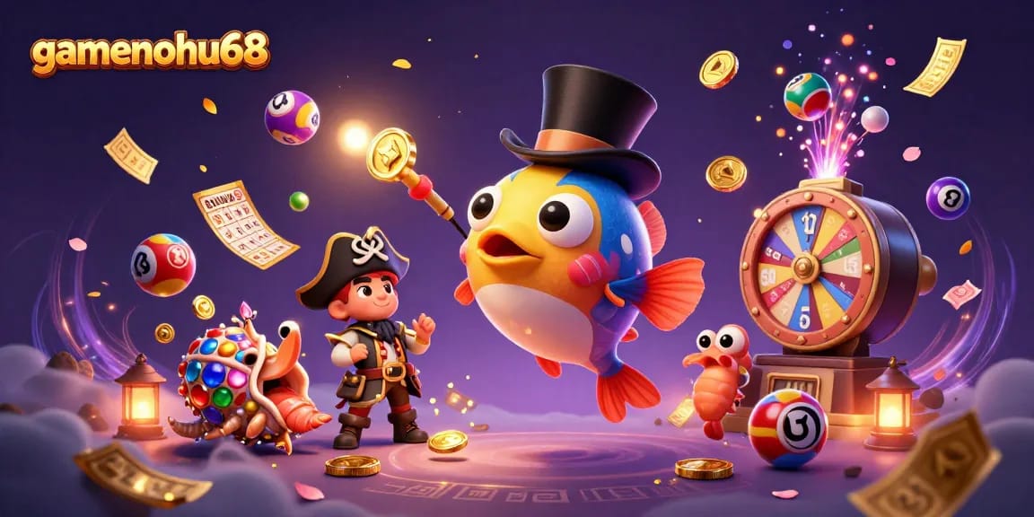 Experience gamenohu68's exciting casino world with animated characters and vibrant game elements!