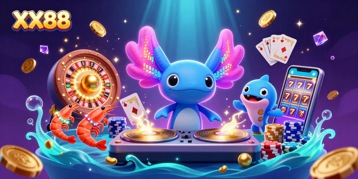 Experience the thrill of XX88 with dynamic casino games and vibrant underwater scenes featuring colorful characters.