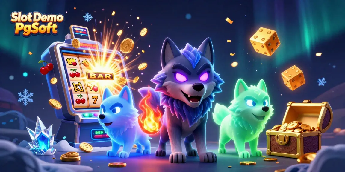 Experience thrilling Slot Demo Pg Soft action with vibrant 3D wolves and dynamic casino elements.