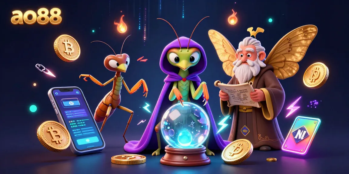 Experience thrilling bets at ao88 with 3D characters revealing fortune and crypto insights.