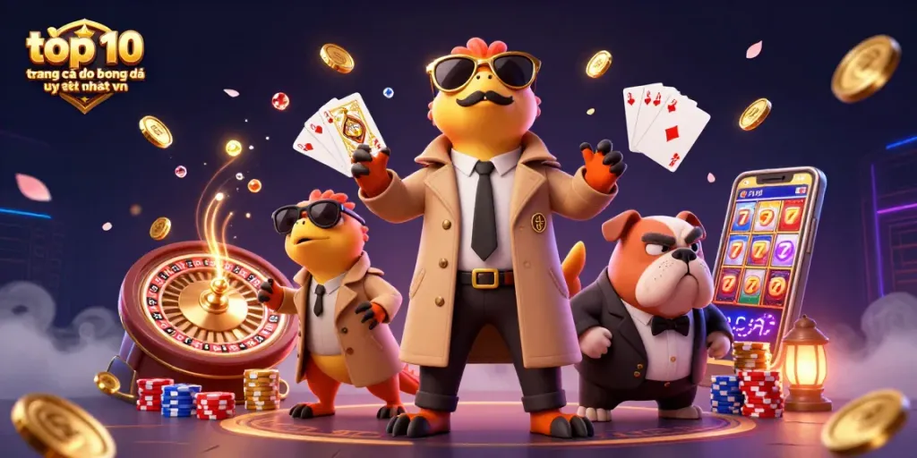 Khám phá top 10 trang cá độ bóng đá uy tín nhất vn với hình ảnh vui nhộn của ba nhân vật raptor đầy phong cách.