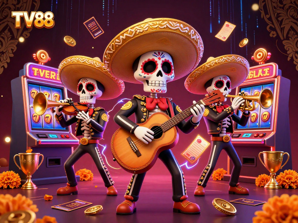 Engage in thrilling gaming at TV88 with a vibrant Dia de los Muertos theme and exciting slot action.