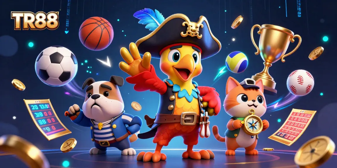 Join TR88 in an exciting sports betting adventure with colorful characters and dynamic game elements.