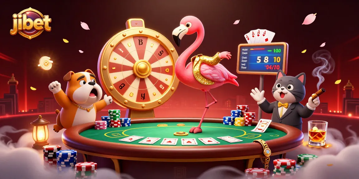 Experience excitement at Jibet as the flamingo host spins a wheel of fortune while prizes await!