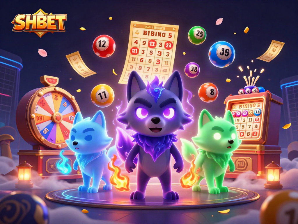 Experience thrilling moments with lottery games at SHBET, featuring energetic spirits and colorful elements.