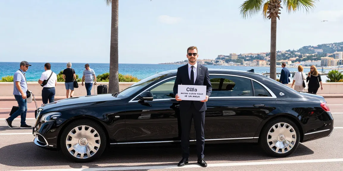 Transfert privé Nice Saint-Tropez avec un chauffeur professionnel et une voiture de luxe sur la Côte d'Azur.