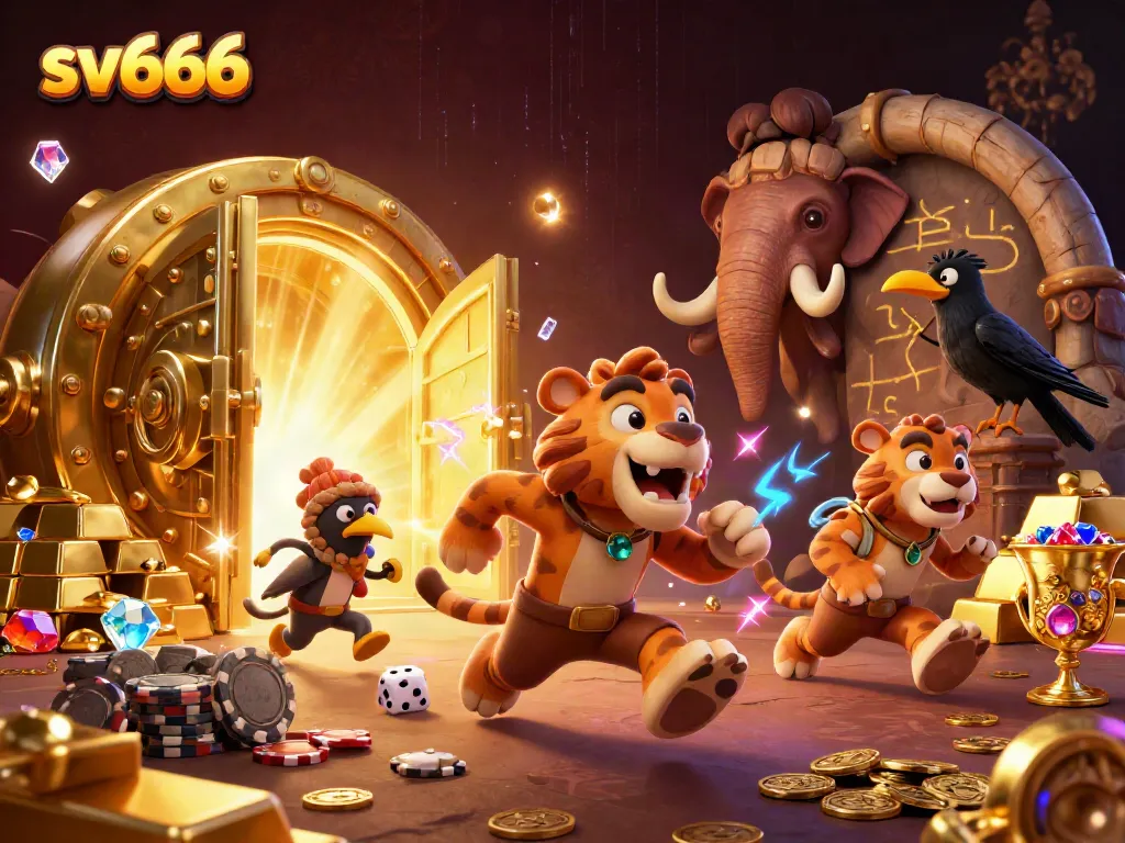 Engage in thrilling gaming at sv666's vibrant prehistoric casino with unique characters.