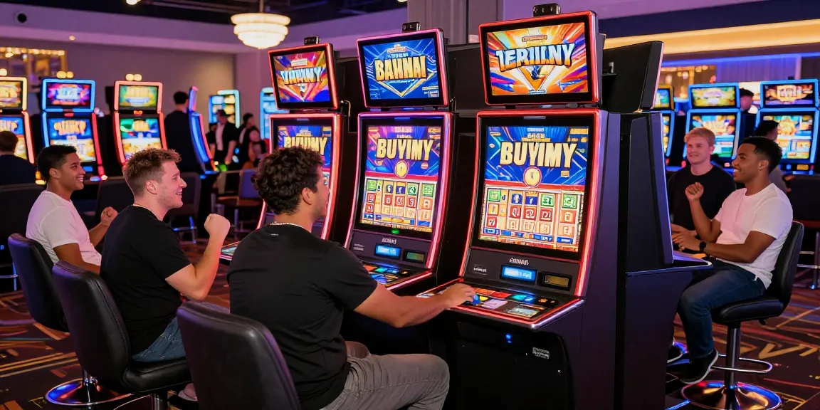 Players enjoying slot terpercaya experiences in a vibrant casino environment.