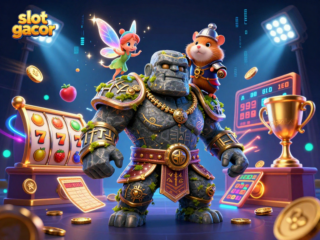 Menangkan slot gacor dengan golem penjaga yang hidup dan petualangan si hamster kesatria.