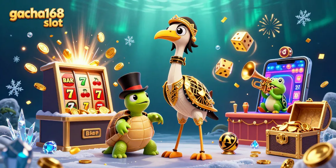 Experience the excitement of gacha168 slot with vibrant characters and dynamic casino elements.