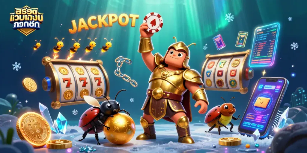 สล็อตเว็บตรง แตกหนัก ร่วมสนุกกับเกมสล็อตและเงินรางวัลในภาพประกอบ 3D