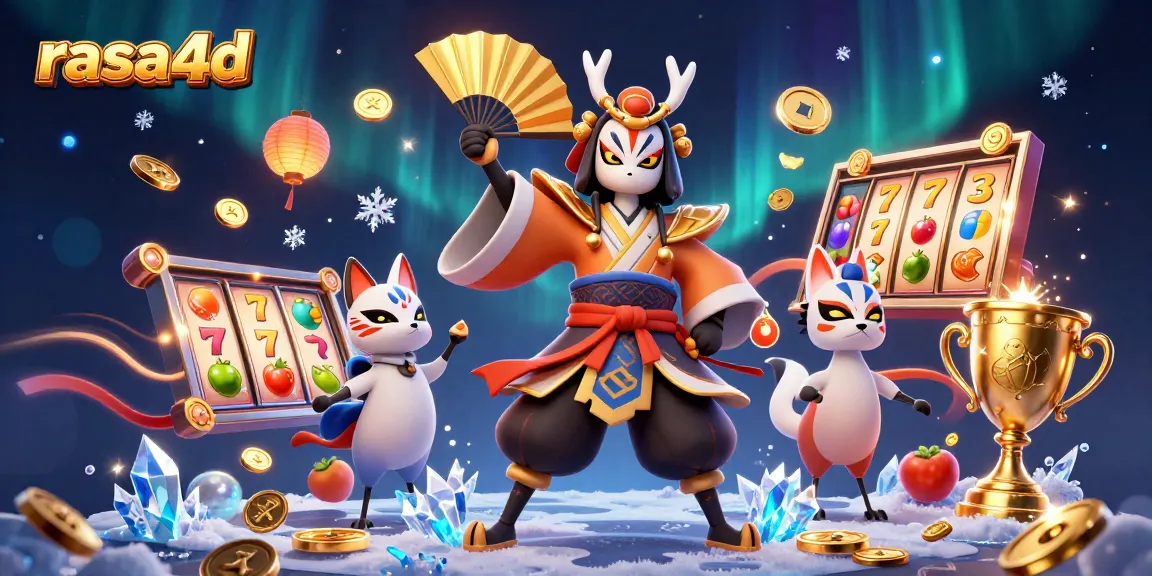 Rasakan sensasi memenangkan jackpot di RASA4D dengan simbol slot dan karakter penuh warna yang menarik.