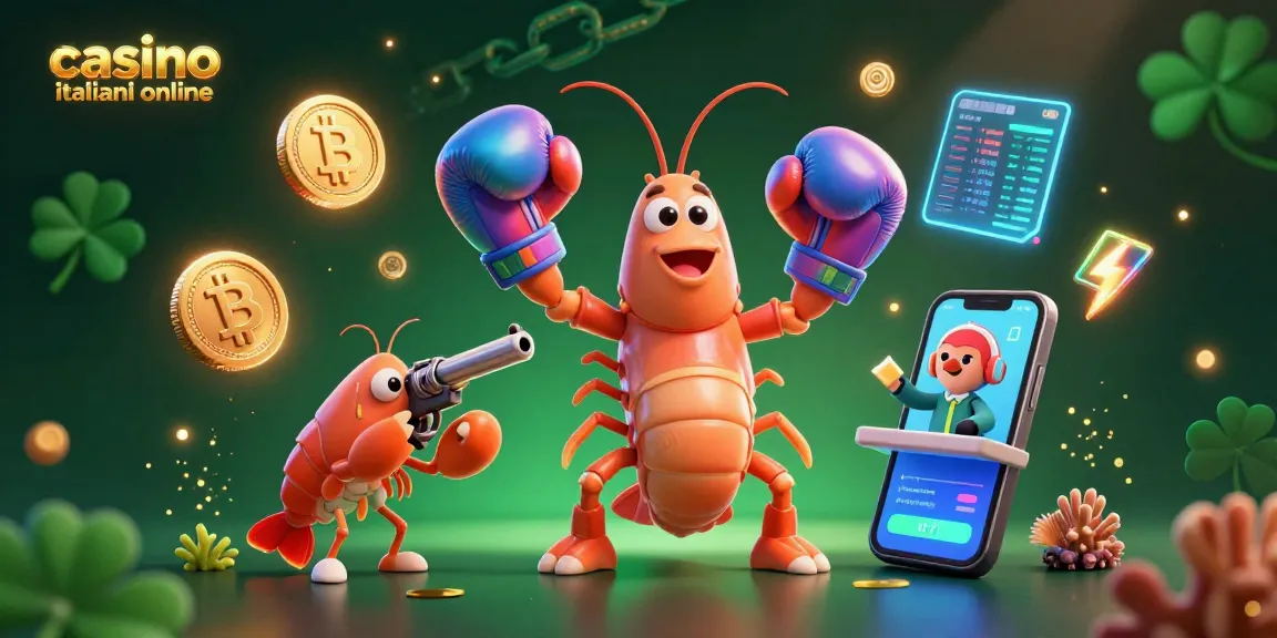 Giochi d'azzardo nei casino italiani online con un granchio mantide in scena.