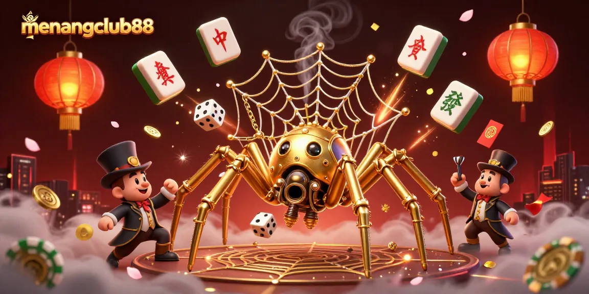 Experience winning thrills at menangclub88 with an energetic steampunk casino scene.