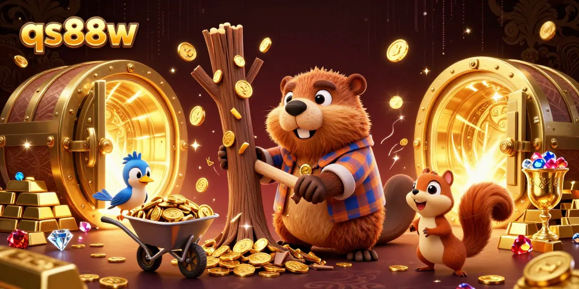 Engage in thrilling experiences with qs88w while witnessing playful characters amidst a wealth of gold.