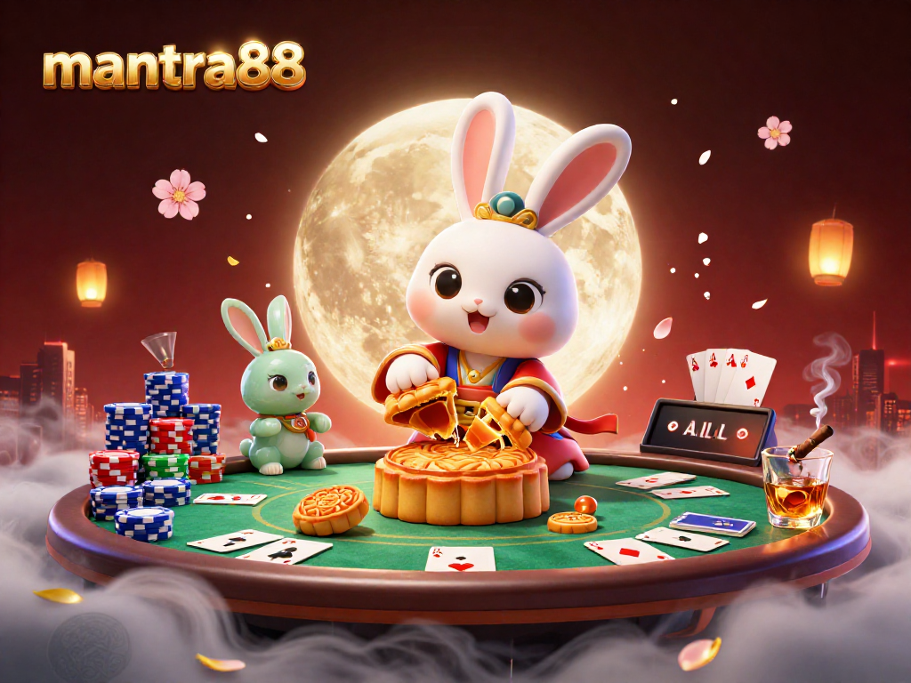 Play poker at mantra88 with a whimsical moon rabbit and incredible lunar scenery.