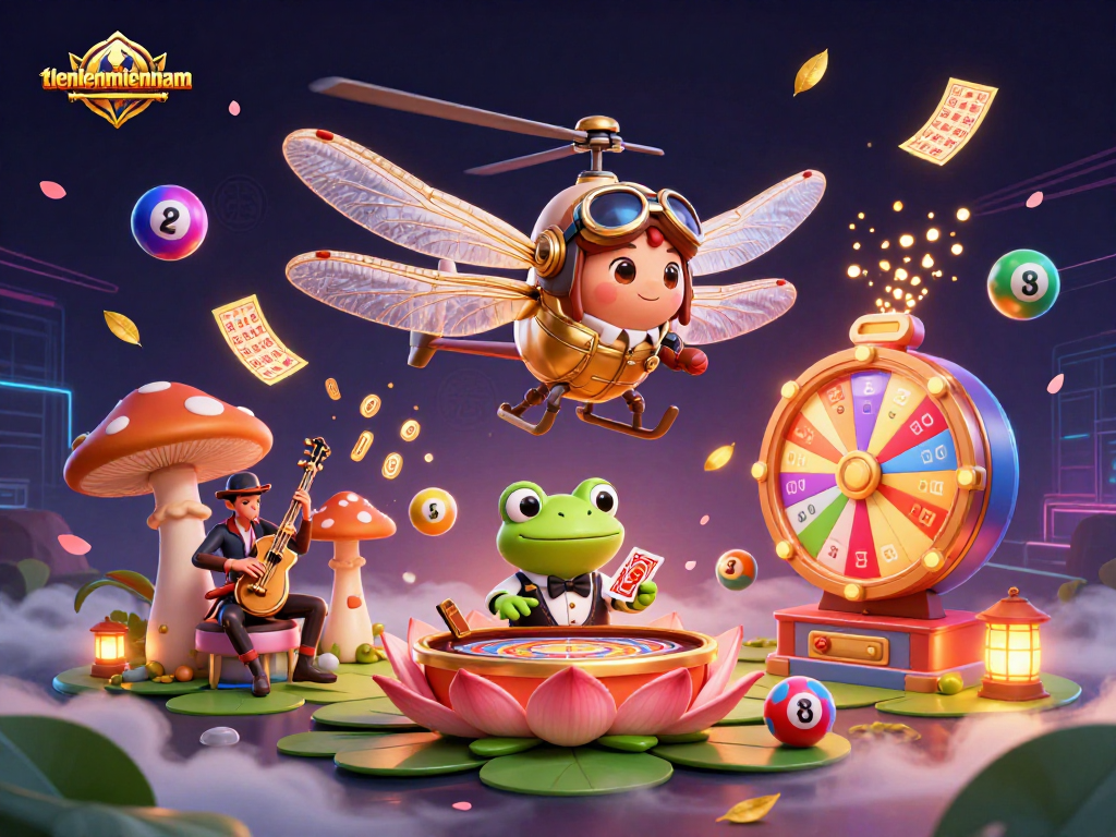 Experience thrilling gameplay with tienlenmiennam at a lively lily pad casino, featuring dynamic lottery elements.