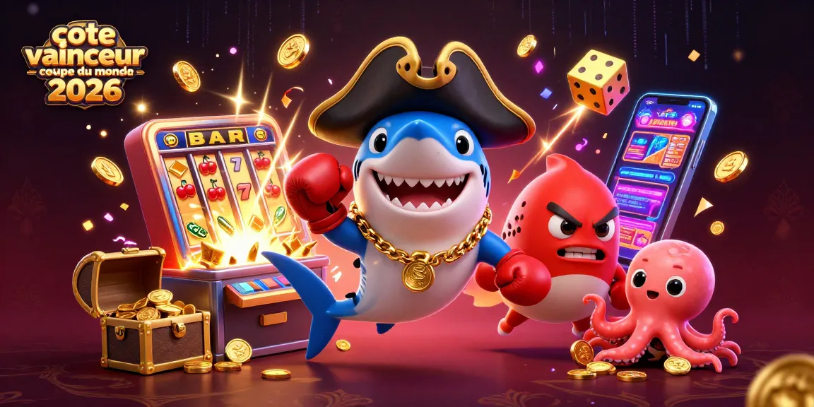 Découvrez la cote vainqueur coupe du monde 2026 avec un requin pirate et ses compagnons amusants dans un univers de casino dynamique