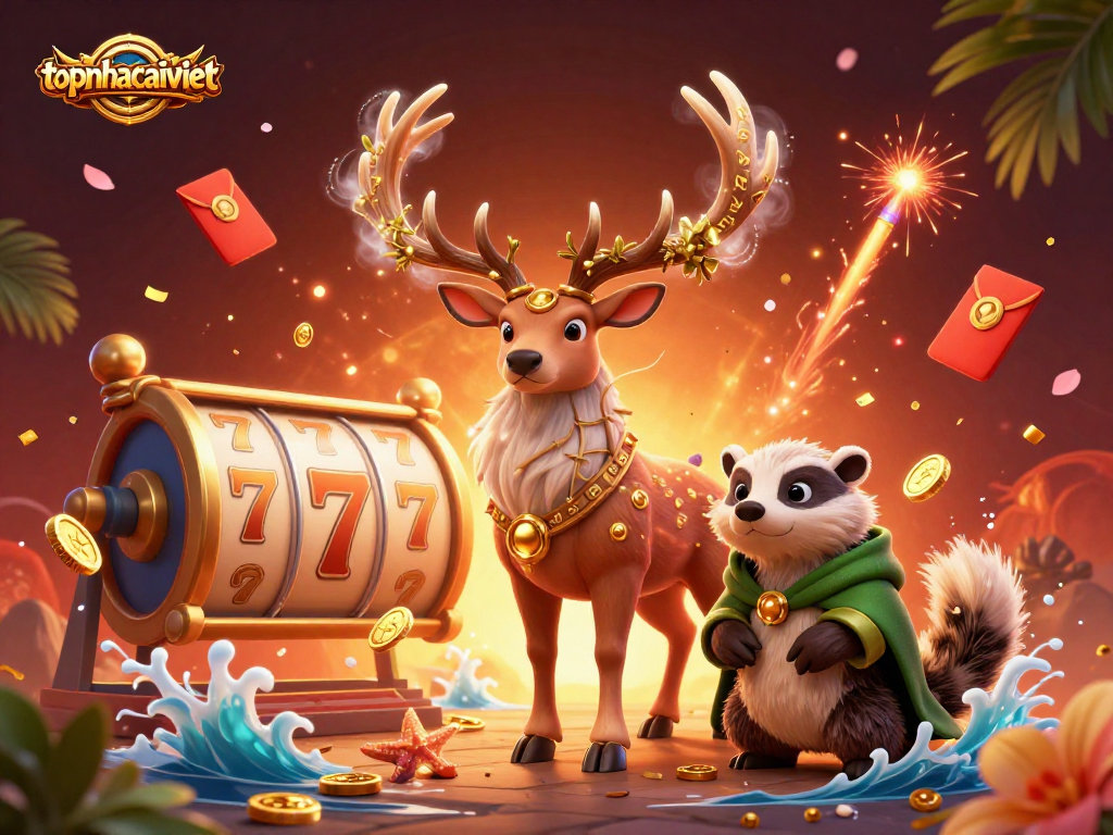 Experience thrilling online gambling action with topnhacaiviet's magical 3D gaming illustration.