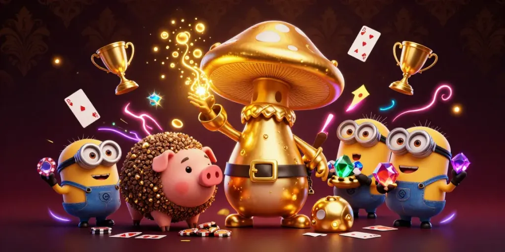 Engage with top online blackjack sites Australia through our 3D wizard depiction showcasing vibrant casino elements.