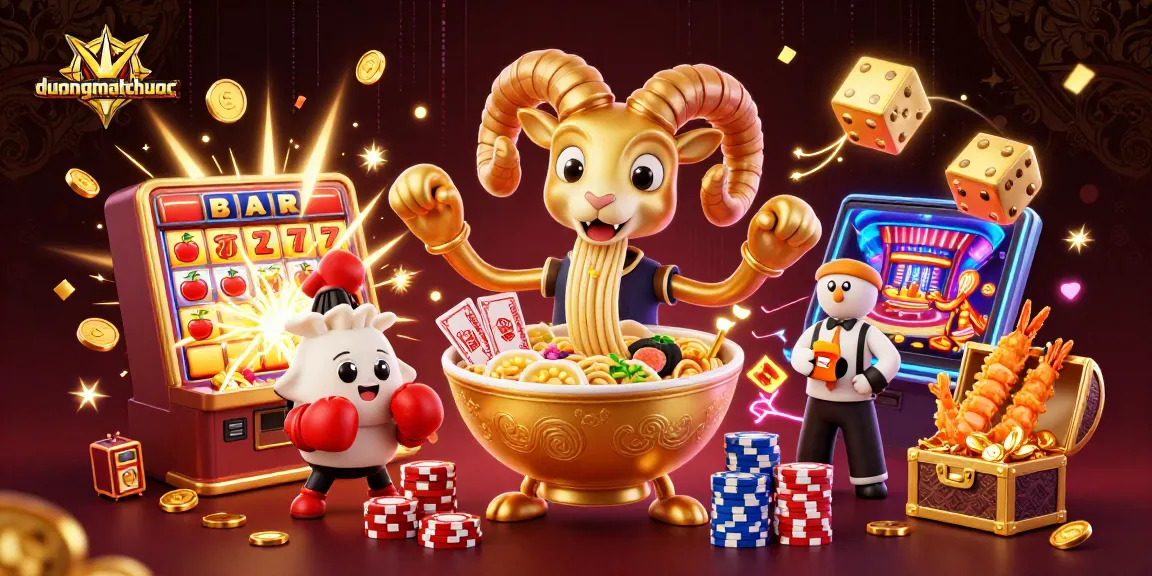 Engage with duongmatchuoc in an exciting cartoon scene of gambling fun with 3D characters and vibrant casino elements.