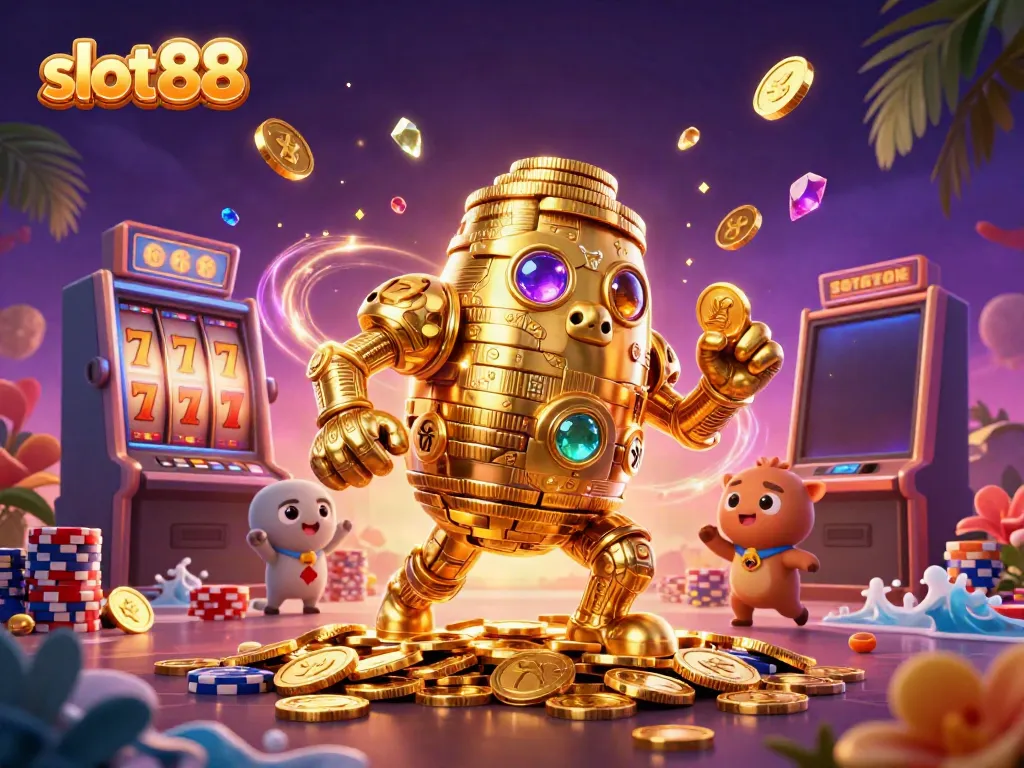 Experience exciting gameplay with slot88, featuring vibrant characters and thrilling casino elements.