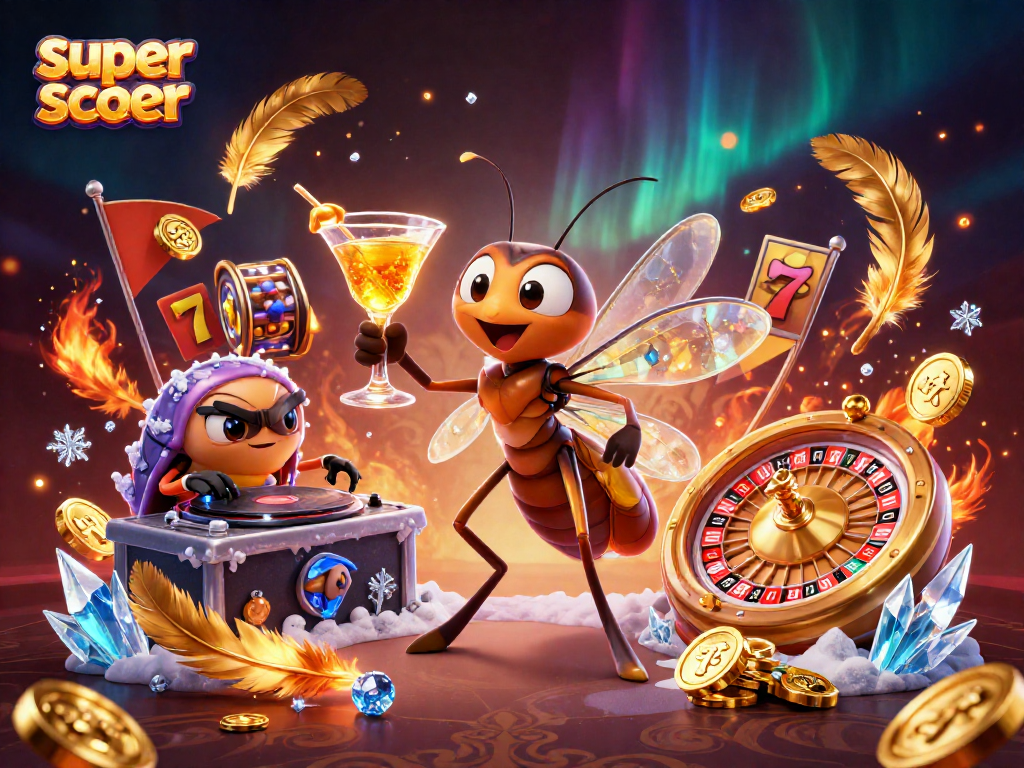 Join the action in this super scatter casino scene with vibrant characters and engaging elements.