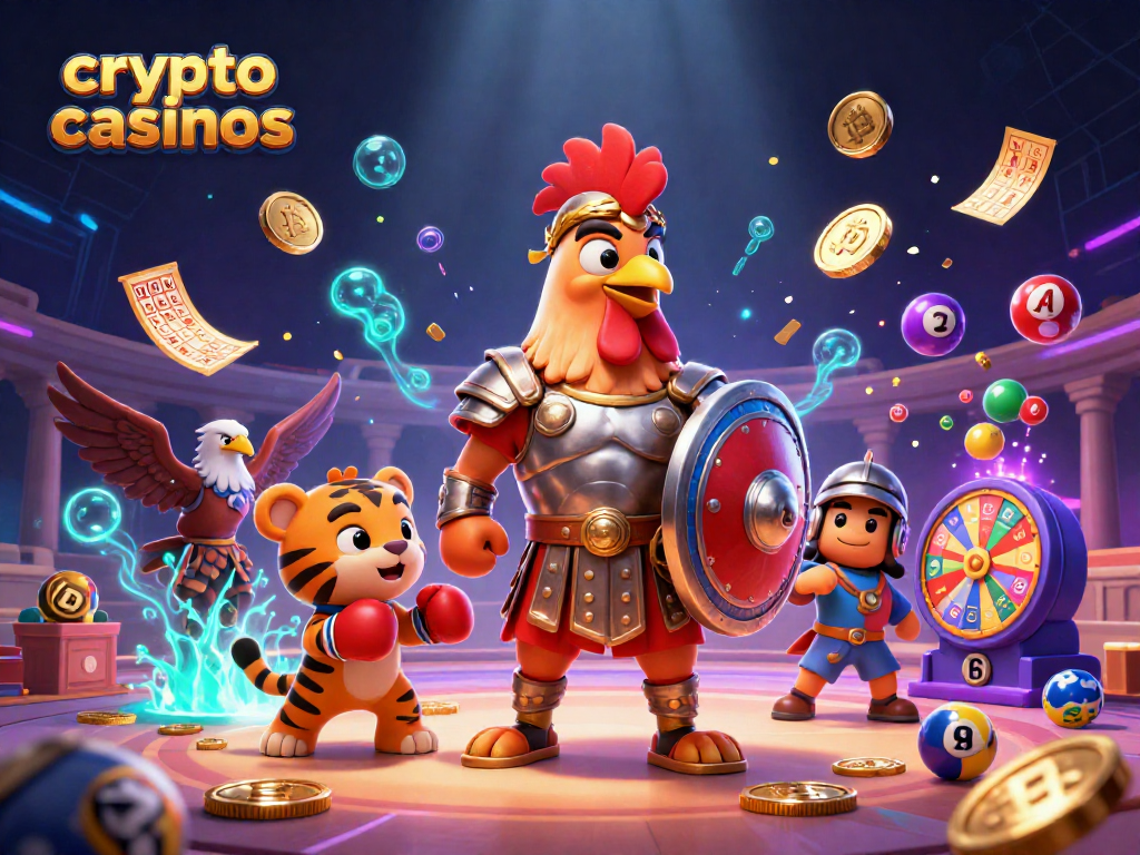 Jouez sur les crypto casinos avec notre illustration dynamique de jeux sur blockchain.