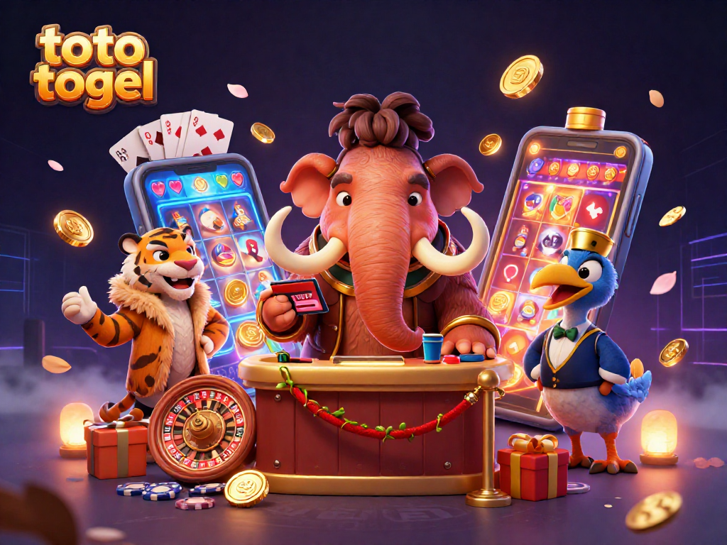 Experience the excitement of toto togel with vibrant casino characters and dynamic gaming elements.