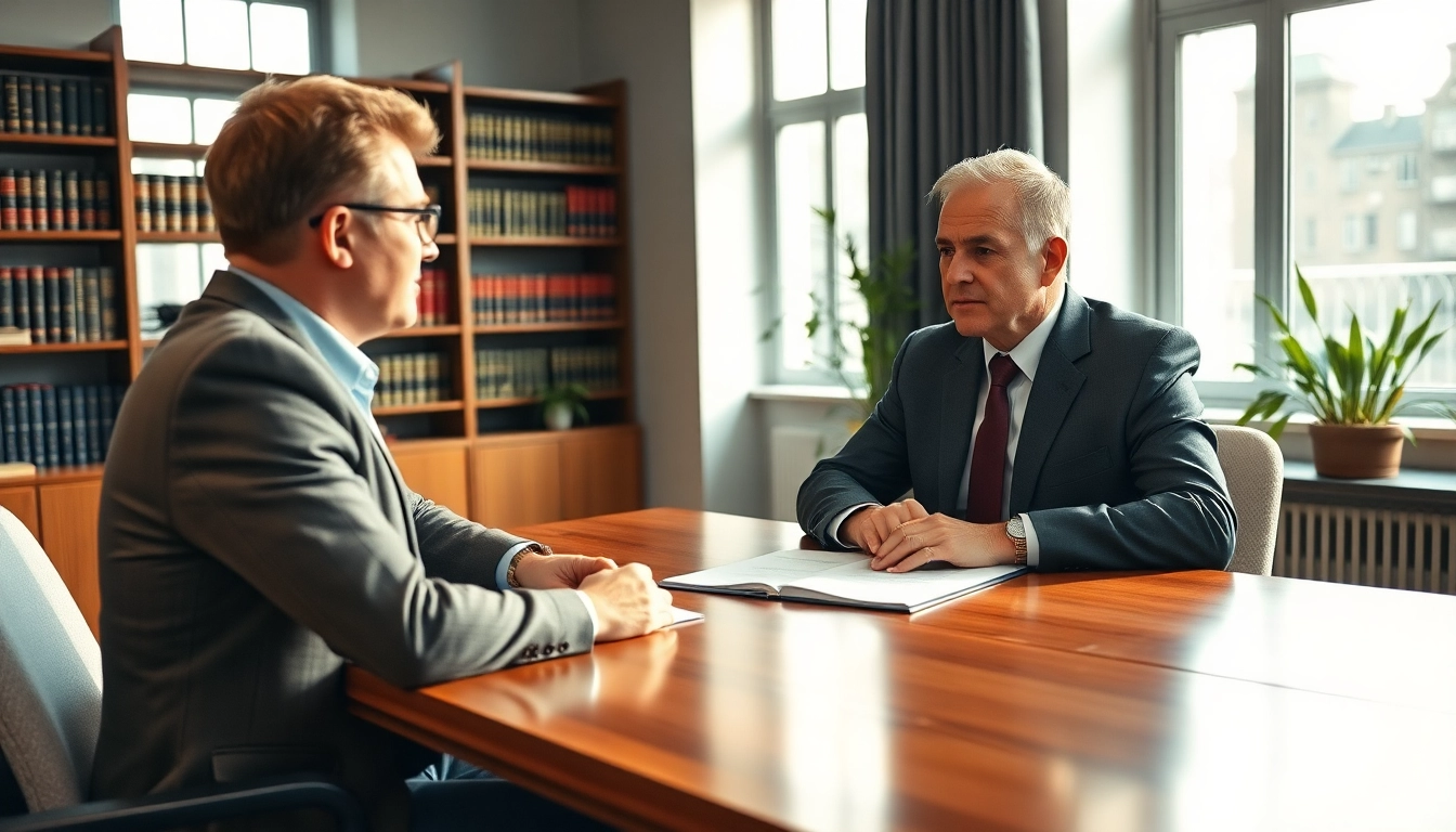 Lawyer explaining Enduring Guardian responsibilities to a client in a professional setting.