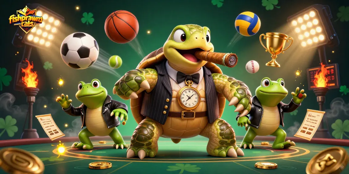 Experience thrilling action in fishprawncrabs as the snapping turtle and bullfrogs play amidst casino sports excitement.