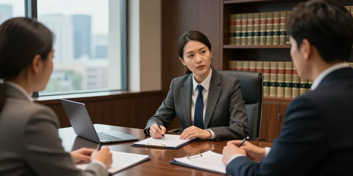 Legal consultation scene showcasing special info about law services in a modern office.
