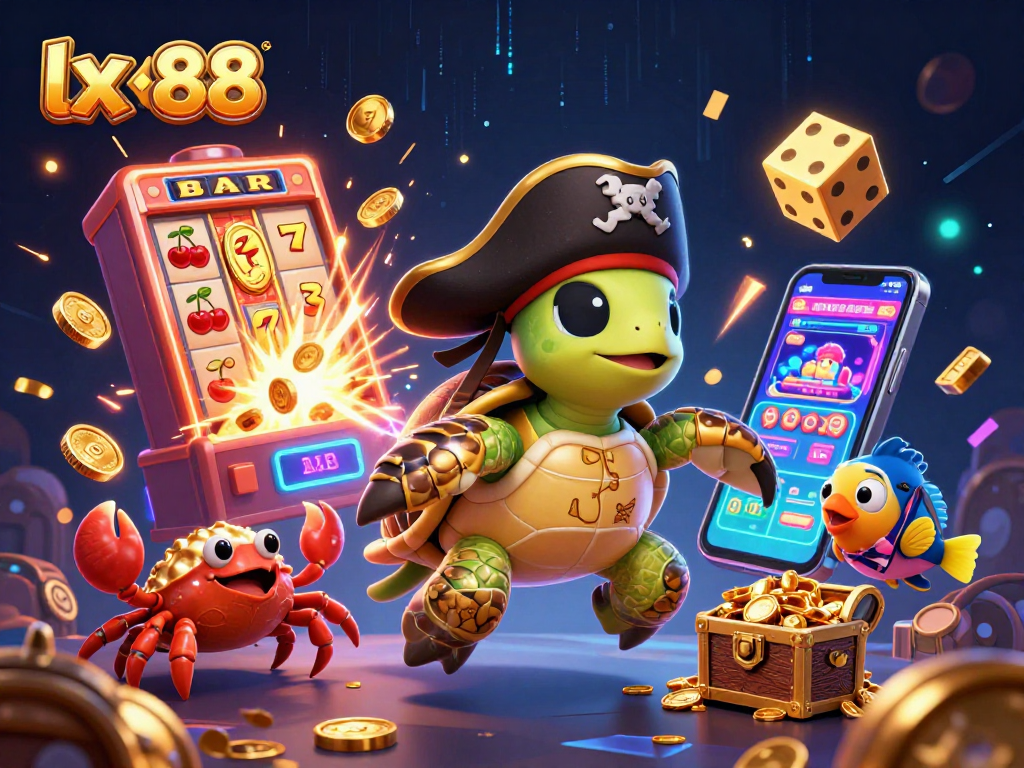 Experience thrilling gaming at lx 88 with vibrant characters surrounded by dazzling casino elements