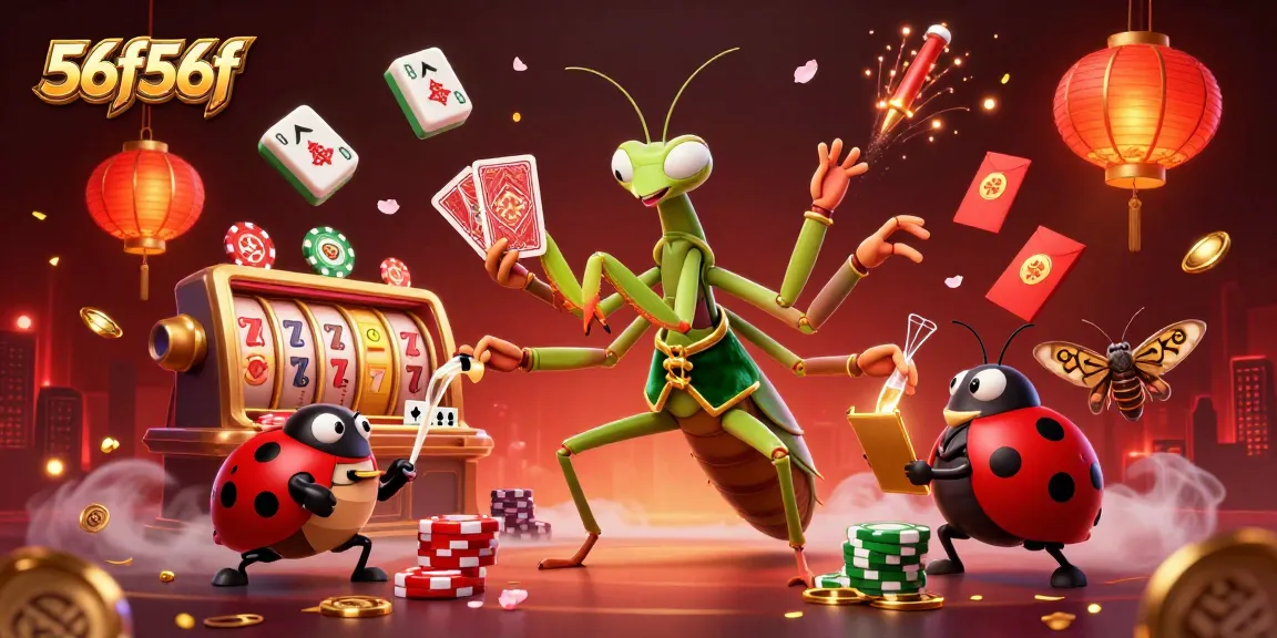 Experience thrilling gameplay with 56f56f's vibrant casino scene featuring exciting slot reels and dynamic card games.